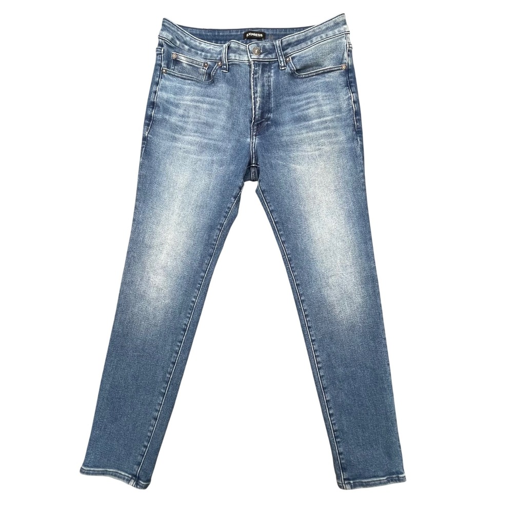 Express Blue Skinny Stretch Denim Jeans Mens 31x30